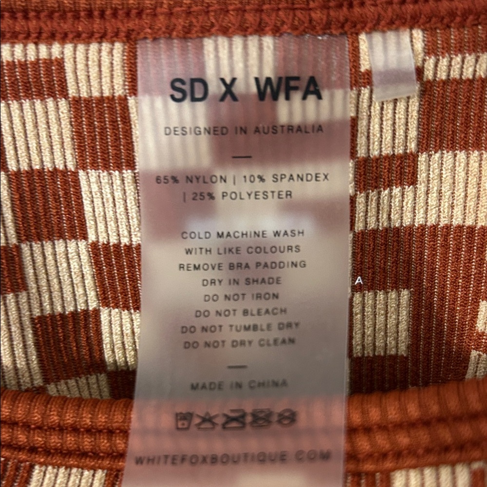 Whitefox x Sarah’s Day The Mojave Seamless Sports Bra Burnt Clay Mirage - Picture 4 of 7